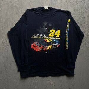 Vintage Jeff Gordon Shirt XL Black 2000s‎ Nascar Racing Long Sleeve